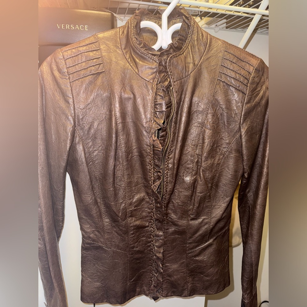 Danier Dark Brown Leather Jacket